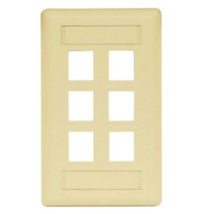 ( lot of 16 )  HUBBELL IFP16TI WALLPLATE FLUSH 1-GANG 6PORT TELCO IVORY - $25.00