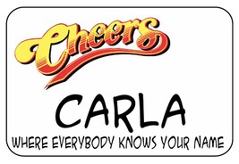 CHEERS BAR CARLA cast Name Badge with pin Fastener Halloween Costume Cos... - £12.78 GBP