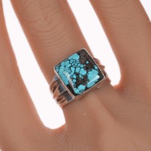 sz8 Vintage MH Native American silver and turquoise ring - £113.68 GBP