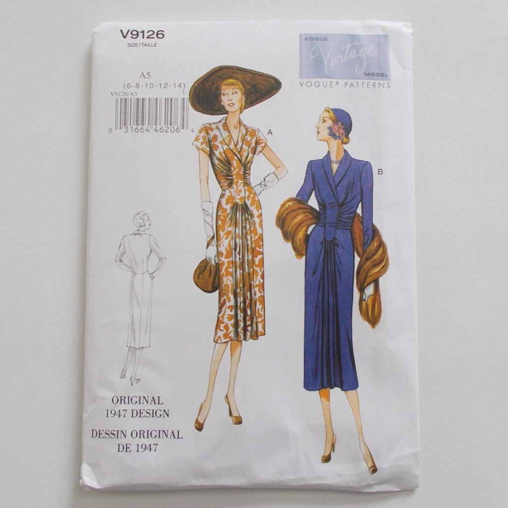Vogue V9126 Reproduction 1947 Dress Pattern A5 Sizes 6-14 Uncut - $24.73