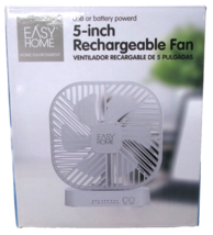 Easy Home 5 - Inch Rechargeable Fan - White - £9.75 GBP