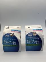 2 Nude A L'eggs SHEER ENERGY Medium Support Pantyhose  Control Top No-Ro... - $16.71