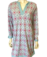 Aqua Et Sol Teal, Pink, Blue 3/4 Sleeve V Neck Swimsuit Coverup Size L - $23.74