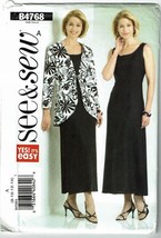 Butterick See and Sew Sewing Pattern 4768 Jacket Dress Misses Size 8-14 - $8.06