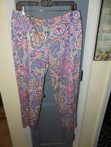 Cappagallo Multi-Colored Paisley Print Pants Size 10 Women&#39;s NWOT RETAIL 79 - £27.59 GBP