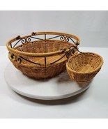 Princess House Casual Home Large Wicker Chip Basket w/ Handles + Side Ba... - $621.00 MXN