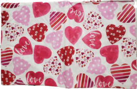 Flannel Back Vinyl Printed Tablecloth 60&quot; Round, VALENTINE&#39;S DAY LOVE HE... - $16.82