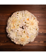 14.5 inch Purely Handmade Artificial Dahlia &amp; Chrysanthemum White Flower... - £67.23 GBP