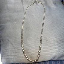 Vintage Graduating, Bead, Necklace Gold Tone 24” - $19.70