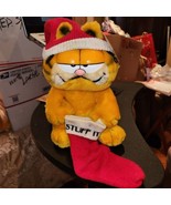 Vintage 1981 Garfield Plush 10” Stuff It Christmas w/ tags stocking - $18.61