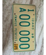 Idaho License Plates &quot;Famous Potatoes&quot; 1968 w/ 1971 Sticker SAMPLE 1A 00... - €21,39 EUR