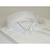 Men CEREMONIA Tuxedo Shirt Rhinestone 100% Cotton Turkey #stn 133 White Wing tip image 5