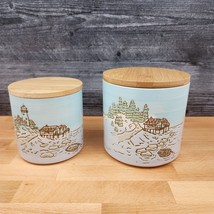 Sail Boat Coastal Canister Embossed Set by Blue Sky 4&quot; &amp; 5&quot; Kitchen Home Jars - £22.41 GBP