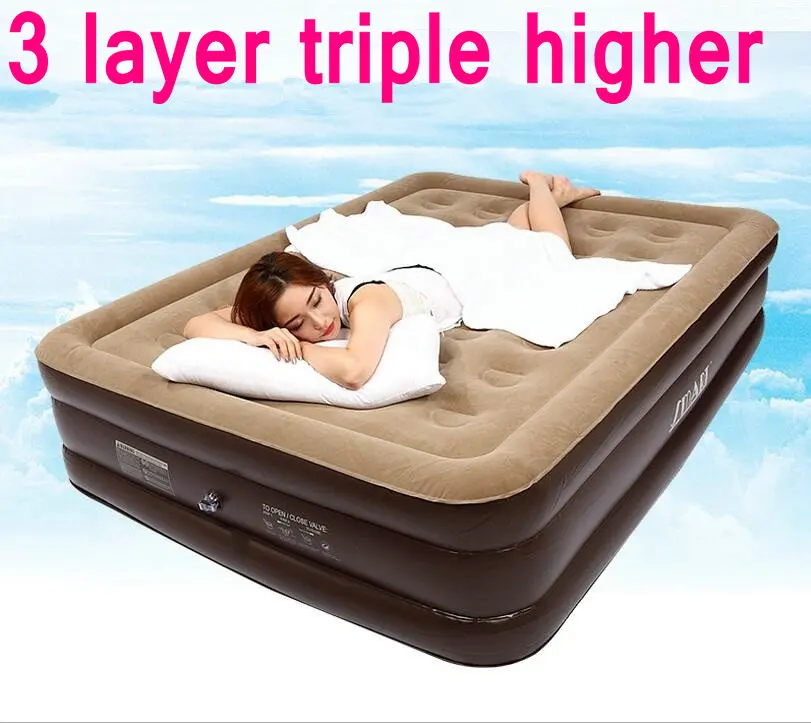 Deluxe double deck inflatable bed double mattress bed single inflatable - £241.72 GBP