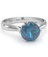 Crown Setting Lab-Created Alexandrite Engagement Ring In 14k White Gold - $541.98 CAD