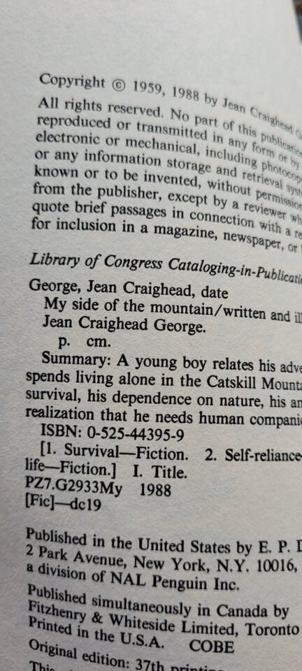 Paperback Book My Side Of The Mountain Jean Craighead George Reading Teaching Item image 6