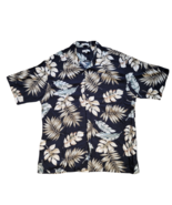Pierre Cardin Hawaiian Shirt Mens XL Extra Large Button Up Shirt Black B... - $16.23 CAD