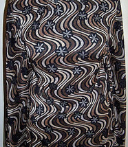 Brown Wavy Floral Slinky Acetate Lycra Stretch Fabric 2 Yards 18 In Sample Cut - £23.97 GBP