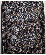 Brown Wavy Floral Slinky Acetate Lycra Stretch Fabric 2 Yards 18 In Samp... - £23.60 GBP