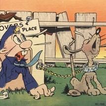 Cop Dog Police If You Write We’ll Stop Howling Cartoon Humorous Vintage Postcard - $13.95