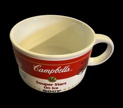 Campbell's Souper Stars on Ice Soup Cup Mug 1998 Kwan, Bobek, Lipinski Signature - $9.49