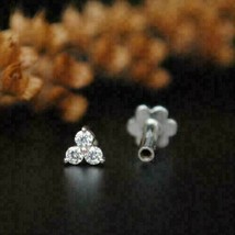 0.15Ct Simulé Diamant 3 Pierre Clou Nez Broche 14k Plaqué or Blanc Femmes - $30.18