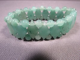 Stretch Bracelet Light Green Natural Stone Beads Standard 7+&quot;Adult Size - £8.60 GBP
