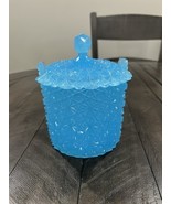 Vintage Fenton,  Daisy and Button Ice/Candy Jar in Pekin Blue Jade W/Sti... - €118,96 EUR