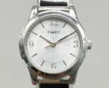 Timex Watch Women 26mm Silver Tone Black Stretch Band New Battery 2018 - $24.74