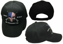 Liberty Or Death 2Nd Amendment 1789 Demon Skull Embroidered Cap Hat - Black - £22.55 GBP