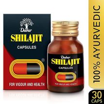 Dabur Shilajit Ayurvedic Capsules - 30 capsules | Pure Shilajit | Shipping Free - £12.80 GBP