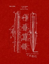 Ship&#39;s Hull Patent Print - Burgundy Red - $7.95+
