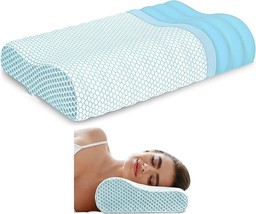 Memory Foam Pillows Neck Pillow for Sleeping, Cervical Pillow for Pain Relief - £11.77 GBP