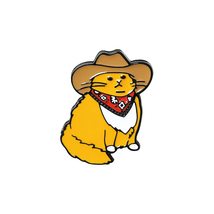 Gift Funny Brooch Cartoon Clothes Accessories Cute Badge Enamel Pin Cowboy Cats  - £7.80 GBP