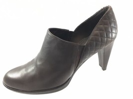 SH20 Stuart Weitzman Sz 8 Brown Quilted Leather Mules Block Heel Shoes - £33.31 GBP