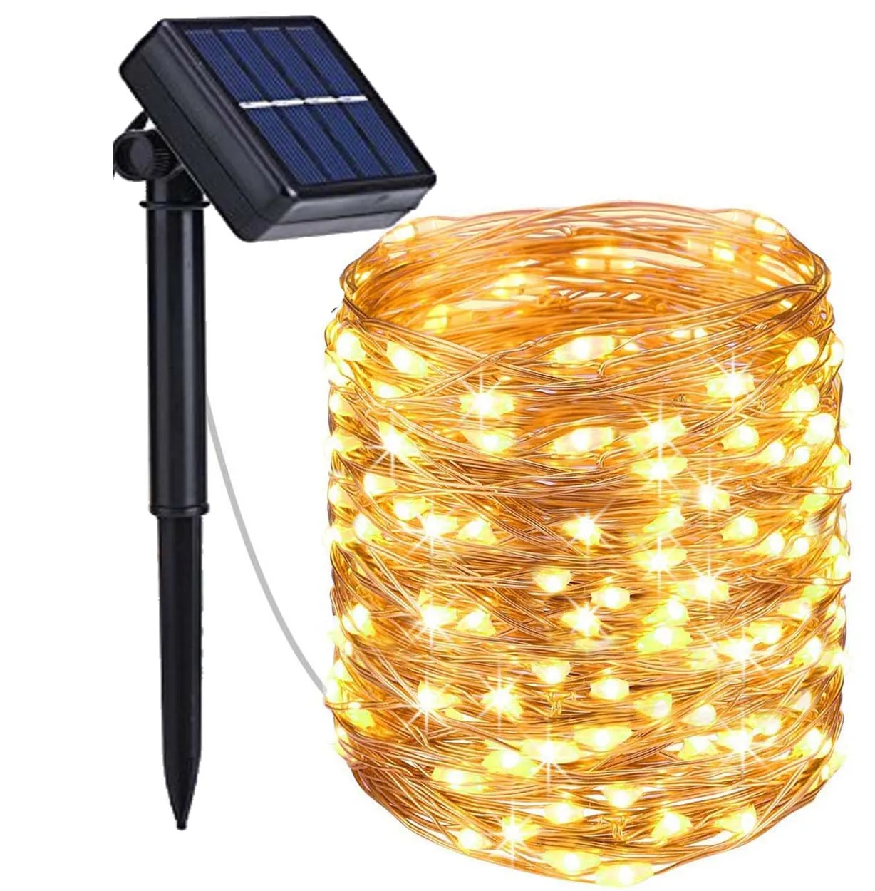 Solar Christmas String Lights Warm White Outdoor Waterproof 100 LED Night Lamp G - £141.08 GBP