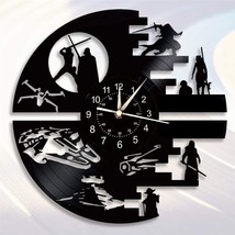 Science Fiction Film Themed Clock Vinyl Record Silent 12-Inch Death Star... - $49.99