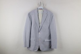 Tommy Hilfiger Mens 44L Striped Seersucker 2 Button Blazer Suit Jacket Blue - $59.35