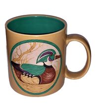 Vintage APPLAUSE MALLARD Wood DUCK Mug Cup Mint Green Interior Korea #57... - $13.87