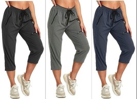 Women&#39;s Capri Pants Casual Hiking Quick Dry Lightweight Stretch Cropped ... - $12.97