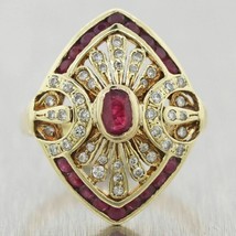1.80CT Oval Cut Ruby 14K Yellow Gold Finish Engagement Wedding Vintage Ring - £75.91 GBP