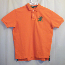 Polo Ralph Lauren Polo Shirt Men&#39;s Large L Orange Green Big Logo Club - $29.69