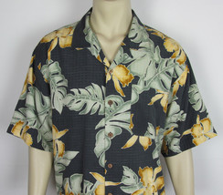 Tommy Bahama Hawaiian shirt 100% Silk Camp button Aloha Floral Mens Size XL - $19.75