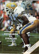 Nov 15 1997 Syracuse @ Pitt Panthers Program Donovan McNabb 263 Yards - £15.77 GBP