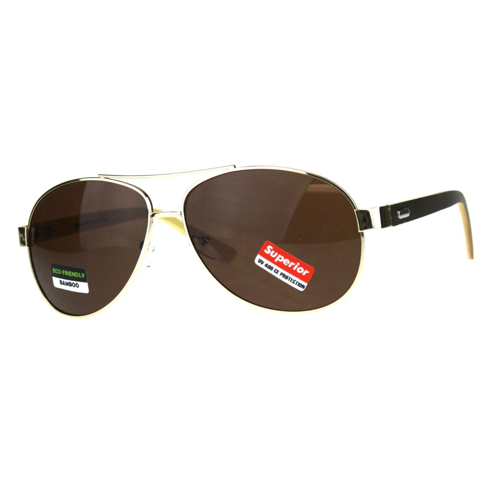 Véritable Bambou Bois Temple Lunettes de Soleil Oval Aviateur Unisexe Nu... - $13.49+