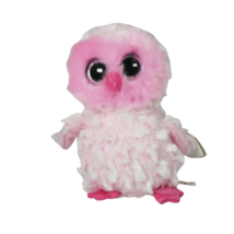 Ty Beanie Boo TySilk Twiggy the Sparkly Pink Fuzzy Owl 6 inch 2017 - £12.29 GBP
