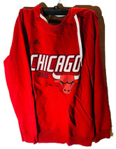 Adidas Mujer Chicago Toros Angustiado Espalda Logo Sudadera con Capucha Rojo - £22.88 GBP