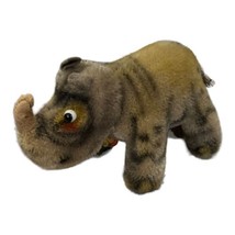 Steiff Nosy Rhino Rhinoceros Mohair Plush Stuffed Animal Tag Germany 5" Vintage - $41.87