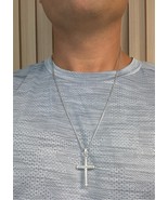 David Yurman 925 Sterling Silver Men&#39;s Cable Plain Rope Cross Pendant &amp; ... - €593,25 EUR