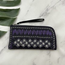 Alta Katya Pekka Embroidered Wristlet Wallet Bag Black Purple Boho Clutch - $373.95 MXN